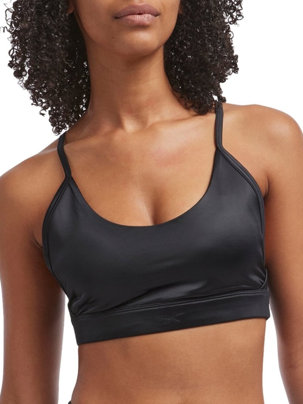 Reebok Women's Shine Lux Strappy Medium-Impact Sports Bra Size M
